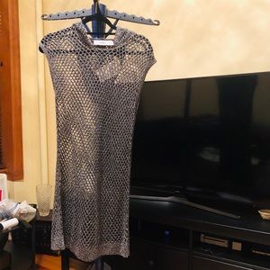 Zara knit mesh tunic with a hood